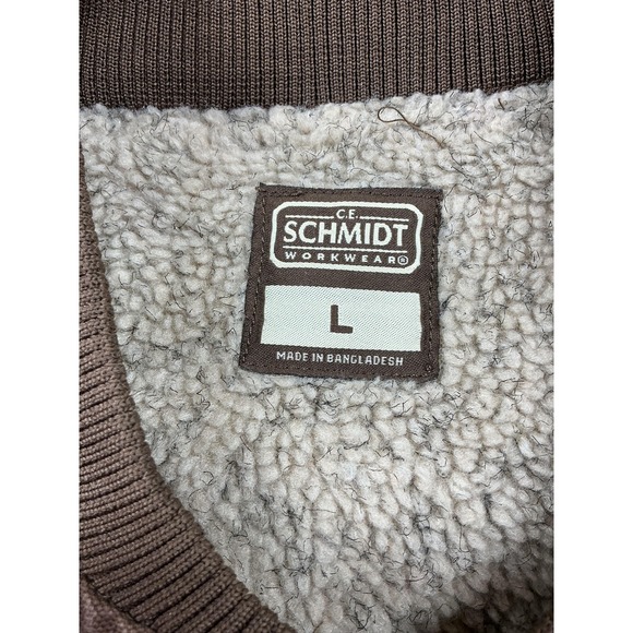 C.E. Schmidt Workwear Vest Mens Large Brown Canvas Sherpa Lined Insulated Heavy - Picture 2 of 9